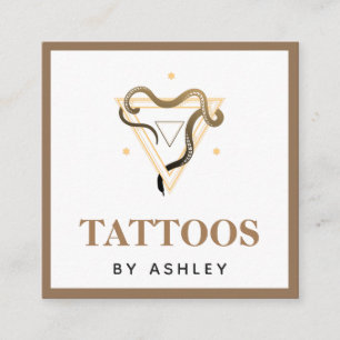 Esoteric Snake Brown Tattoo Artist Social Media Square Business Card