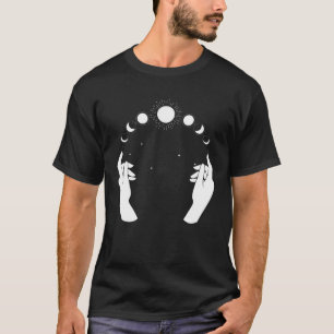 Esoteric Spiritual Moon Phases Hand Line T-Shirt