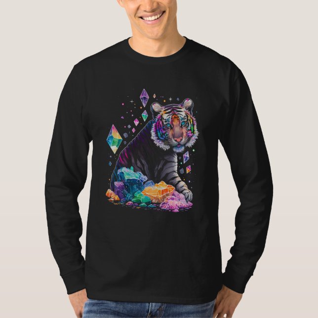 Esoteric Tiger Crystals Cute Illustration  2 T-Shirt (Front)