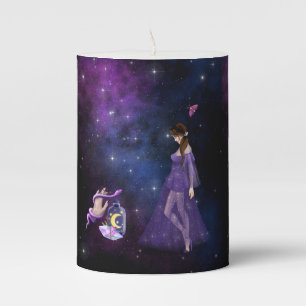 Esoteric Witchcraft Magick Purple Altar Pillar Candle