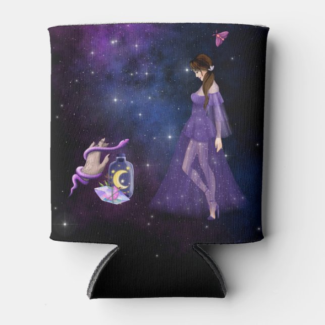 Esoteric Witchcraft Magick Purple Gift For Witch Can Cooler (Front)