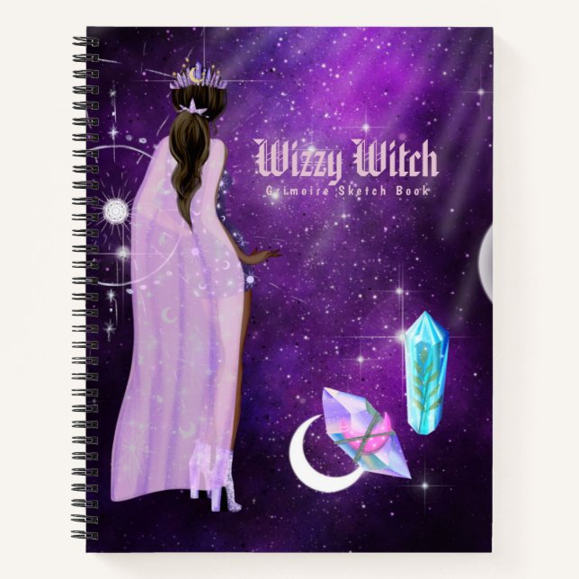 Esoteric Witchcraft Sketchbook Grimoire Purple Notebook (Front)