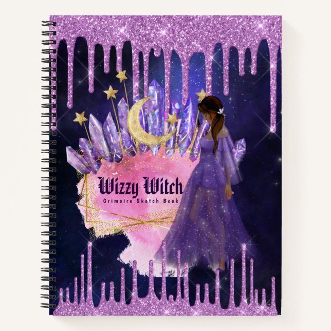 Esoteric Witchcraft Sketchbook Grimoire Purple Notebook (Front)