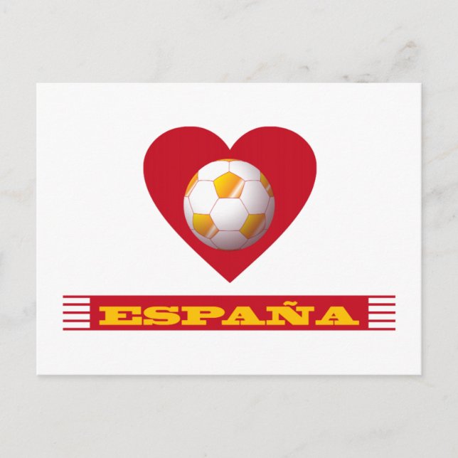 ESPAÑA Fútbol Corazón y Bufanda Brasil 2014 Postcard (Front)