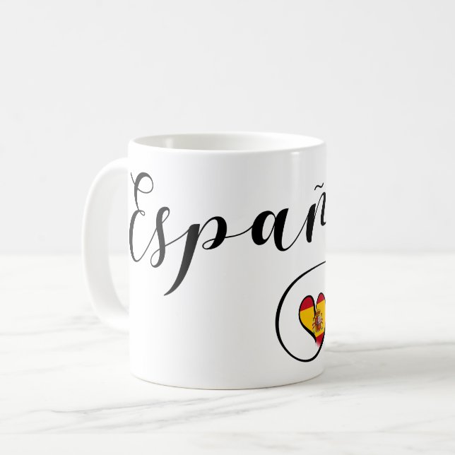 España Heart Flag Spain Spanish Coffee Mug (Front Left)