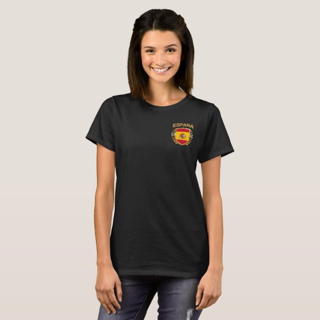 Espana Spain Flag Shield T-Shirt (Front Full)
