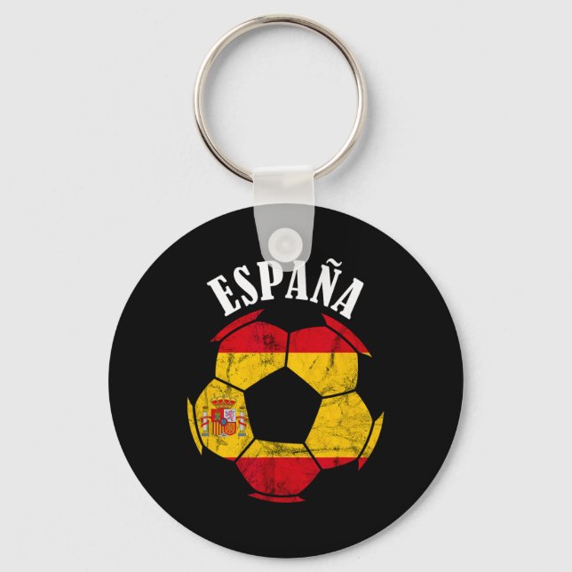 Espana Spain Flag Spain Soccer Player Spanish Prid Keychain (Front)