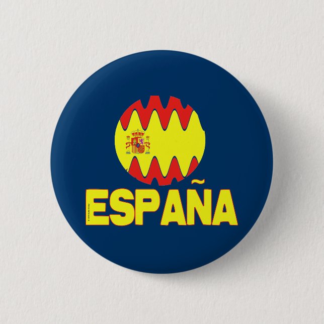 Espana Spain La Furia Roja Futbol Pinback Button (Front)