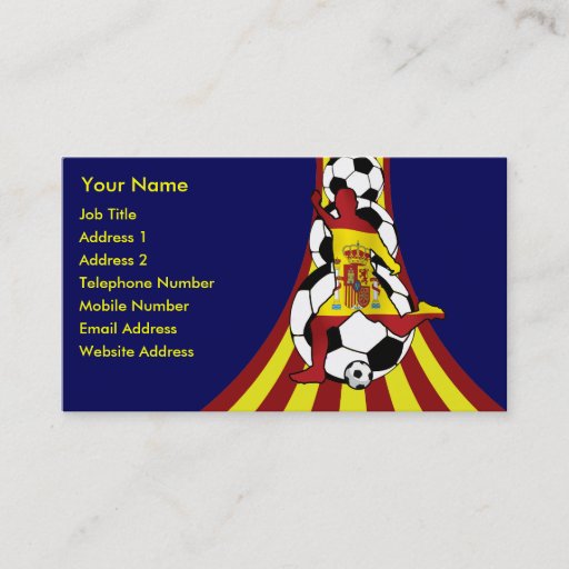 Customizable Espana Spain Soccer Fútbol Business cards