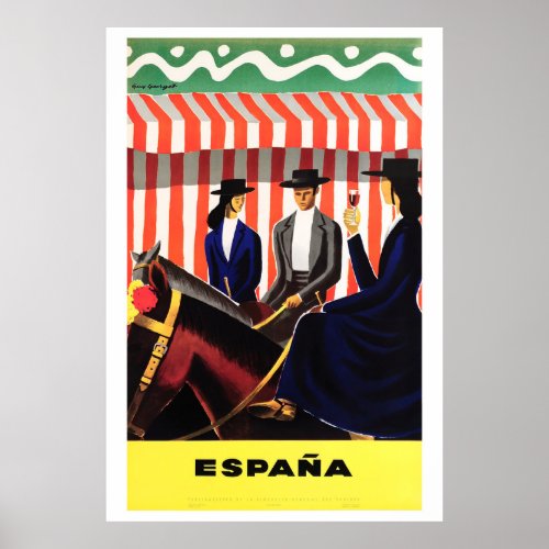 Espana Spain Vintage Travel Poster Restored