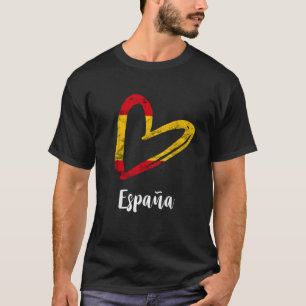 Espana Spanish Flag Heart Spanish Roots Espanol Sp T-Shirt