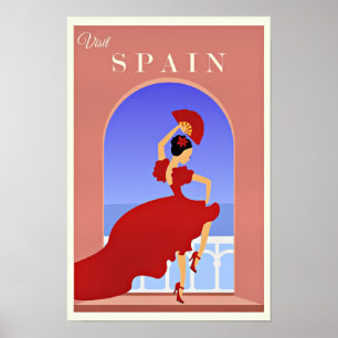 Espana Travel Poster, Flamenco Dancer, Poster