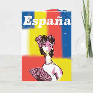 España vintage travel poster holiday card