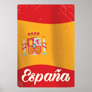 España vintage travel vintage map poster