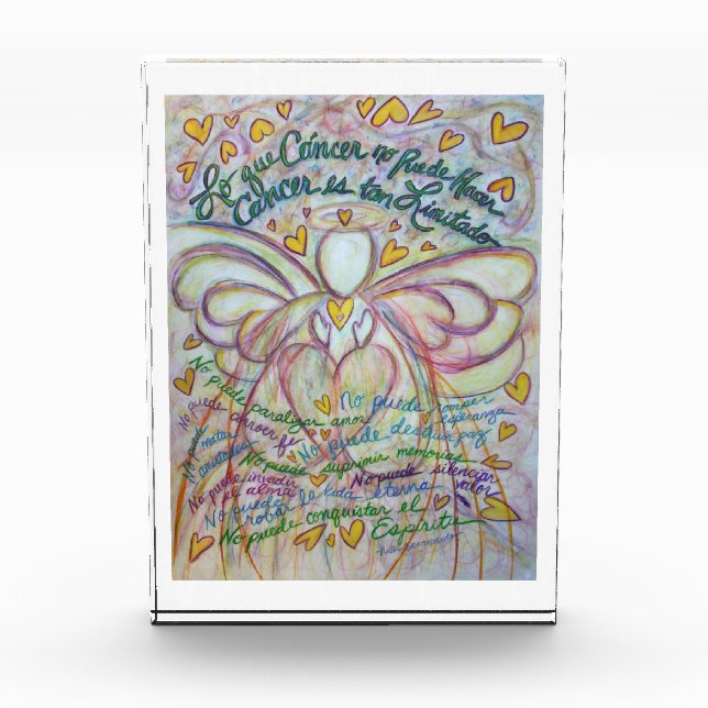 Espanol Ángel Cáncer Custom Paperweight Acrylic Award (Front)