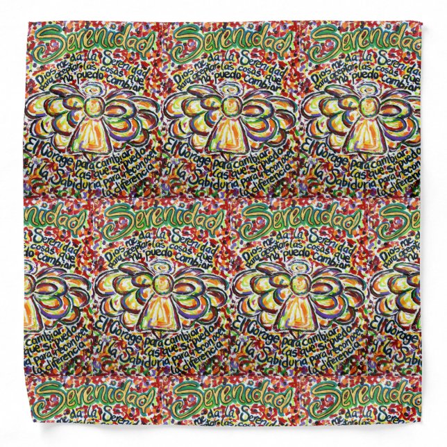Español Serenity Prayer Angel Art Bandana (Front)