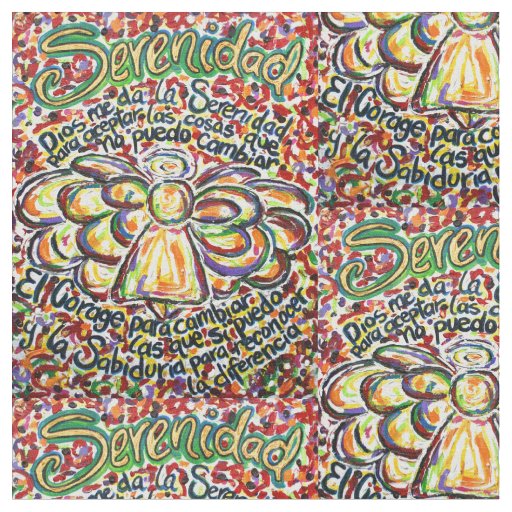 Español Serenity Prayer Angel Art Fabric Material