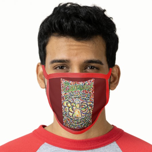 Español Serenity Prayer Angel Custom Face Mask (Worn Him)