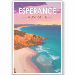 Esperance Australia Travel Art Vintage Sticker