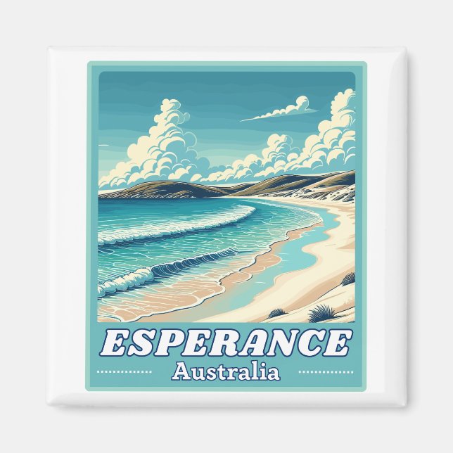 Esperance in Western Australia Retro Skyline Magnet (Front)