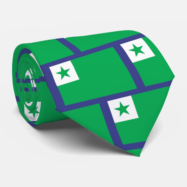 Esperanto flag, neck tie (Rolled)