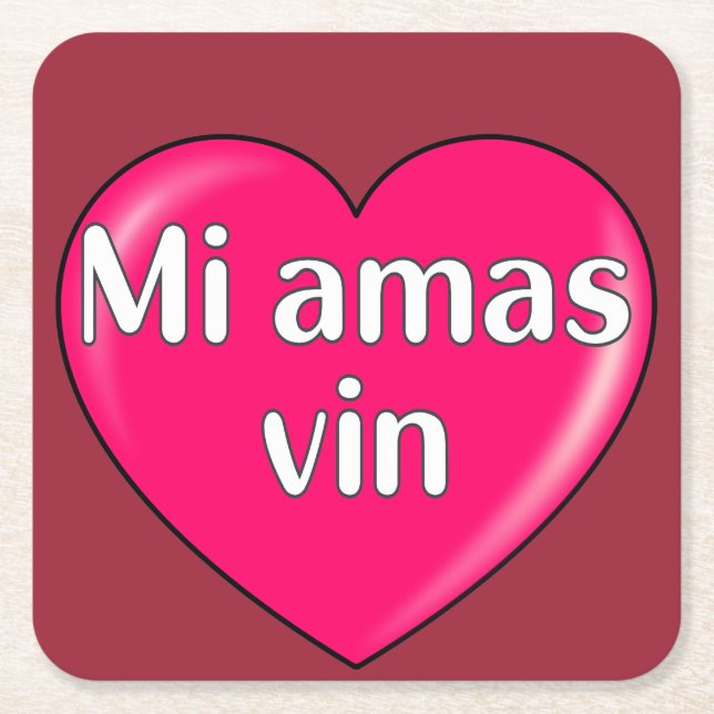 Esperanto – I love you Square Paper Coaster (Front)