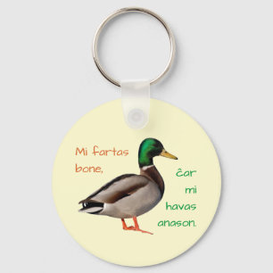 Esperanto: Mi fartas bone, ĉar mi havas anason. Keychain