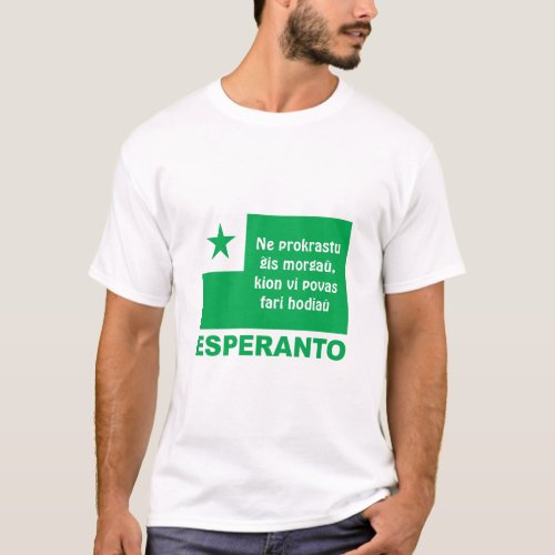 Esperanto  Ne prokrastu ĝis morgaŭ T_Shirt