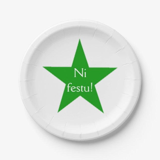Esperanto: Ni festu! Paper Plates (Front)