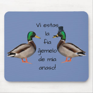 Esperanto: Vi estas la fia ĝemelo de mia anaso! Mouse Pad