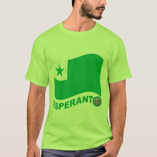 Esperanto wavy flag+text and zamenhof, T-Shirt