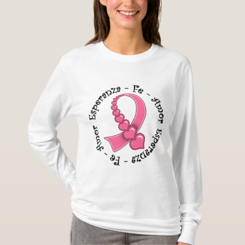 Esperanza Fe Amor Cancer de Mama T_Shirt