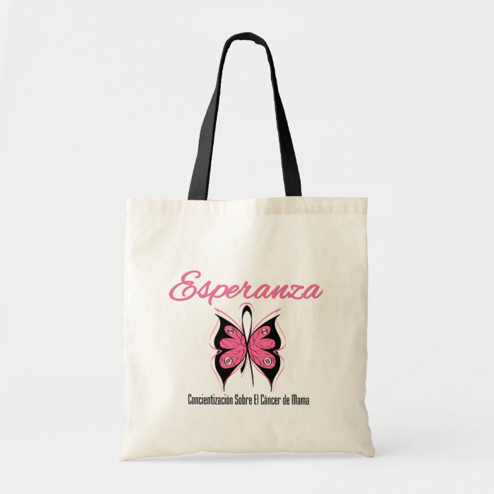 Esperanza Mariposa   Cancer de Mama Tote Bags