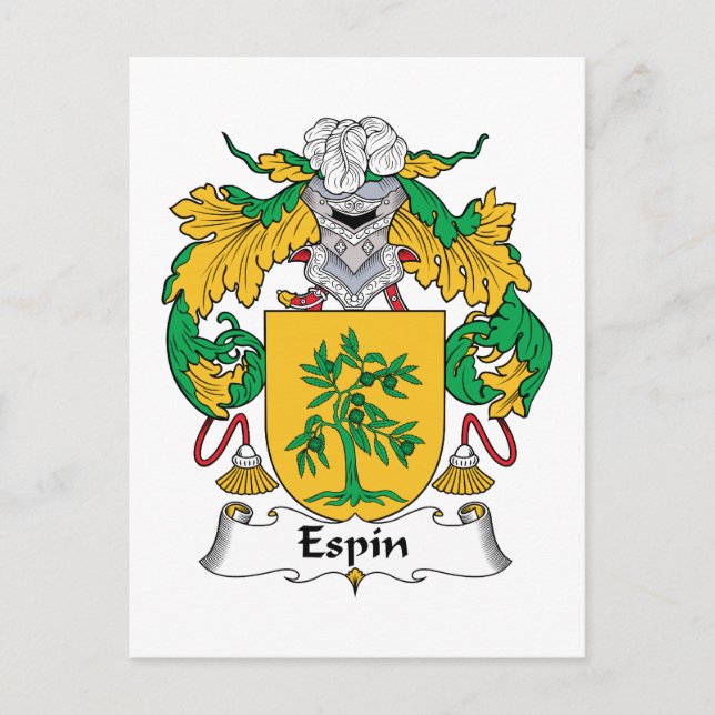 Espin Family Crest Postcard (Front)