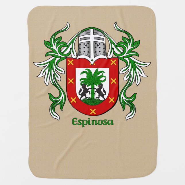 Espinosa Heraldic Shield and Mantling Swaddle Blanket (Front)