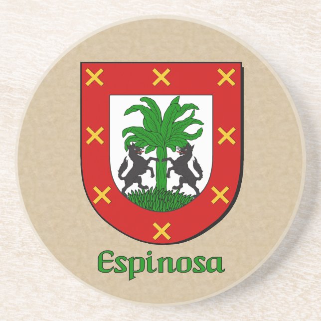 Espinosa Heraldic Shield Drink Coaster (Front)