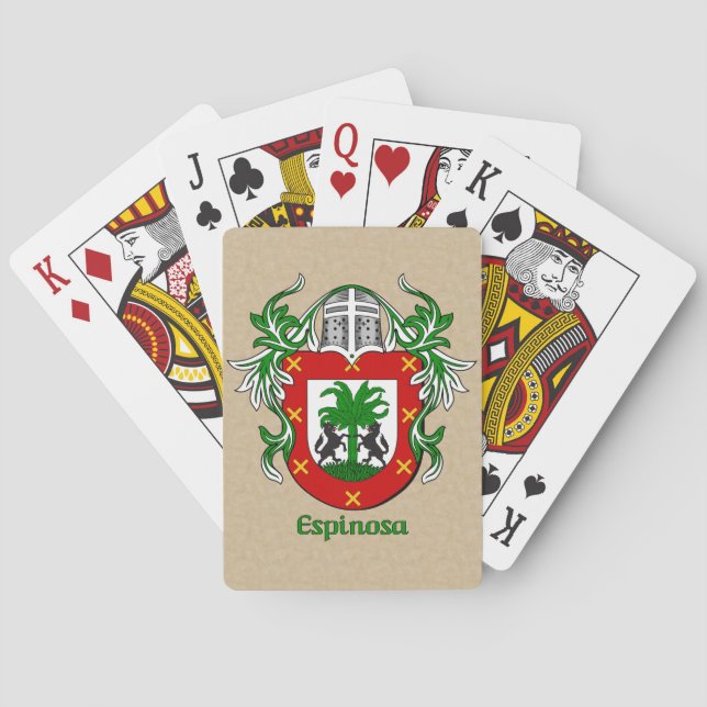 Espinosa Heraldic Shield with Mantling Poker Cards (Back)