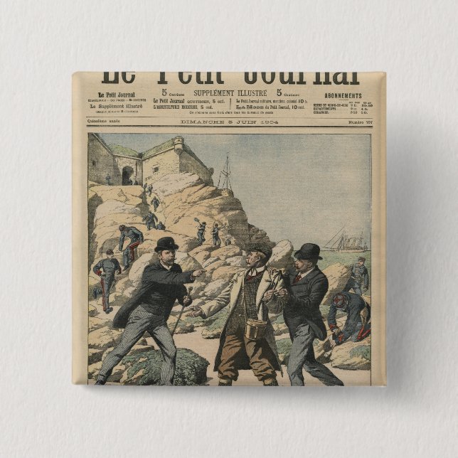 Espionage in France Arrest of an English colonel Pinback Button (Front)