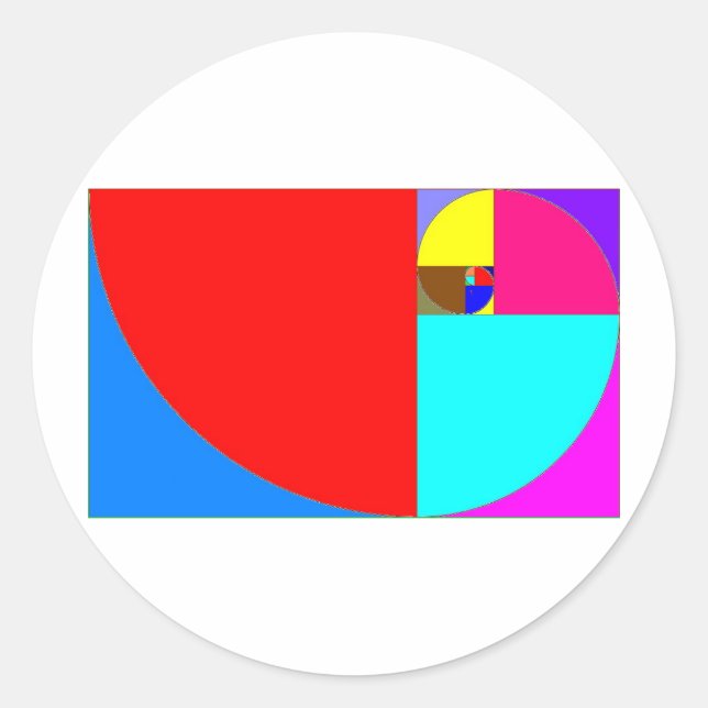 espiral fibonacci classic round sticker (Front)