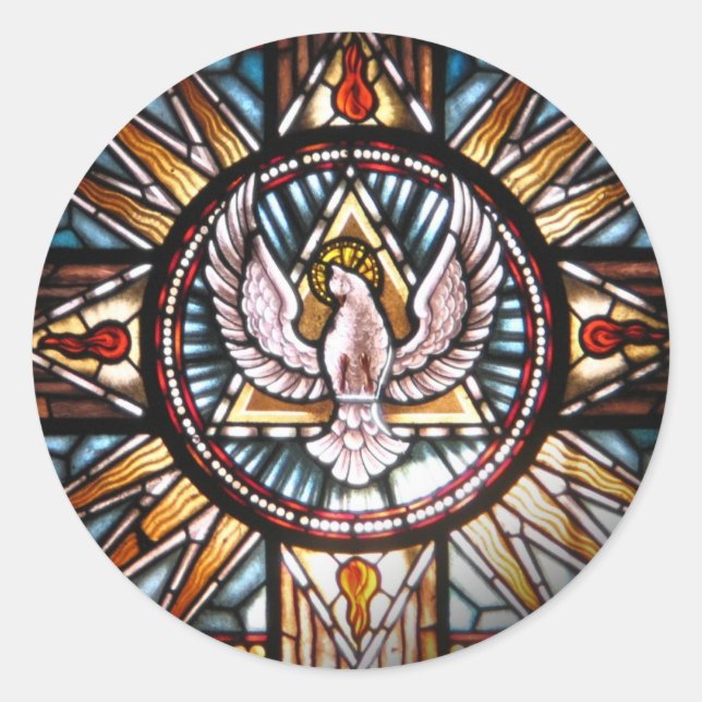 Espírito Santo vitral Classic Round Sticker (Front)