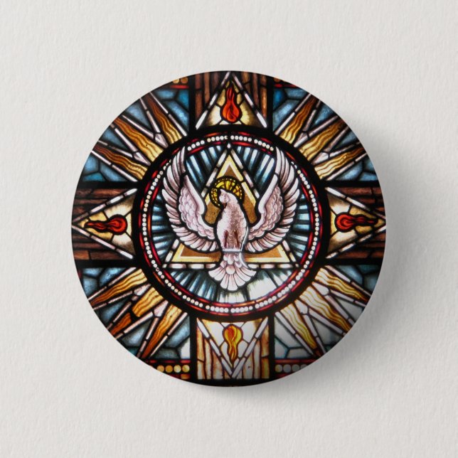 Espirito Santo vitral Pinback Button (Front)