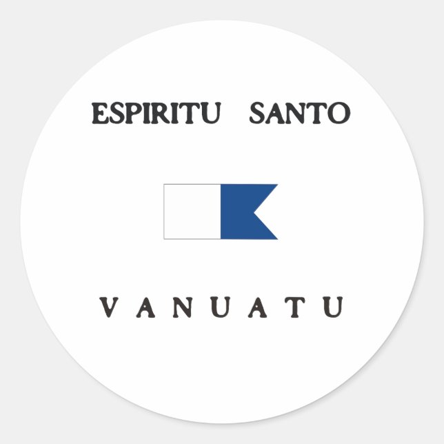 Espiritu Santo Vanuatu Alpha Dive Flag Classic Round Sticker (Front)