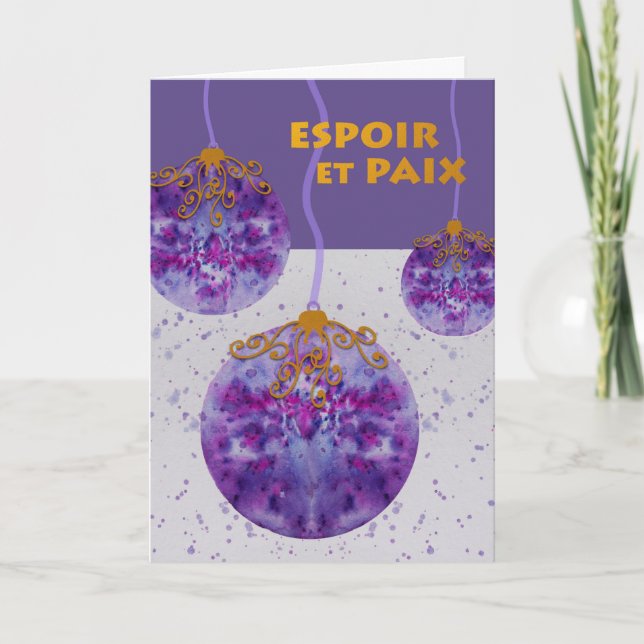 Espoir et Paix, Hope and Peace, French Christmas Card (Front)