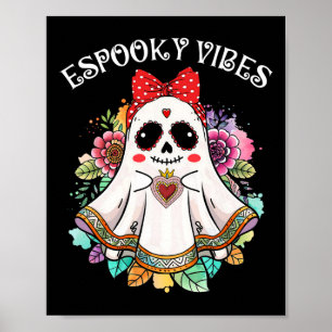Espooky Vibes Maestra Halloween Spanish Mexican Te Poster