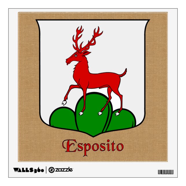 Esposito Historical Shield on Burlap Style Wall Sticker (Front)