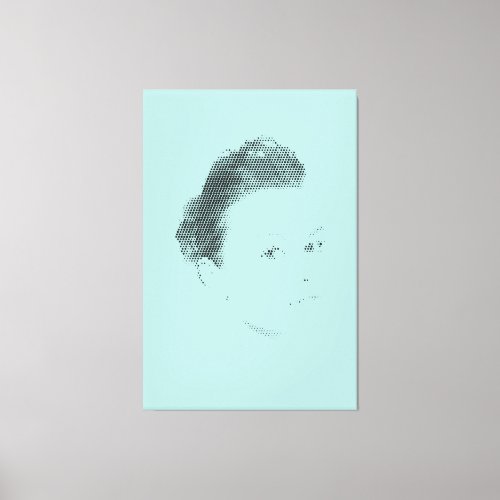 Espressive Black Halftone Effect Woman Face Canvas