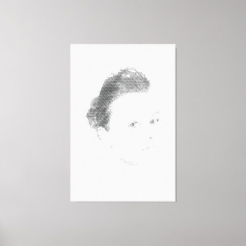 Espressive Black Halftone Effect Woman Face Canvas Print