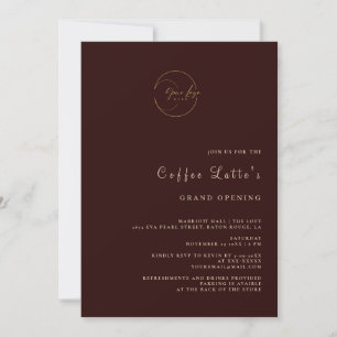 Espresso Brown Business Opening Invitation