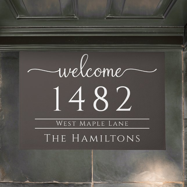 Espresso brown family name personalized address  doormat (Creator Uploaded)