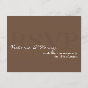 Espresso brown RSVP simple wedding response card